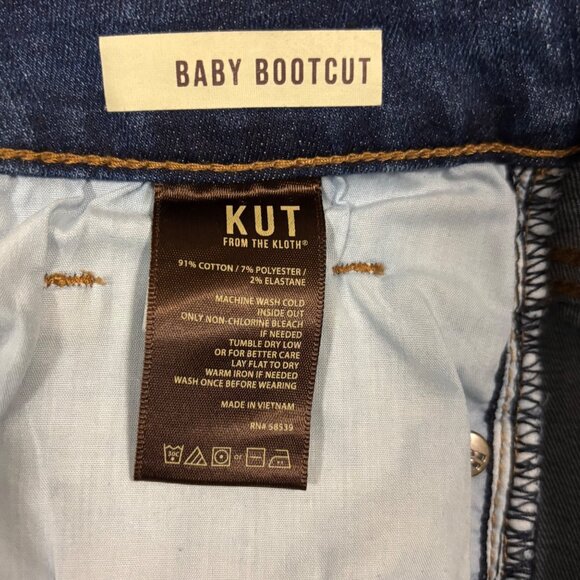 Kut From The Kloth Baby Bootcut Jeans Size 10S Dark Wash Denim - Picture 9 of 9
